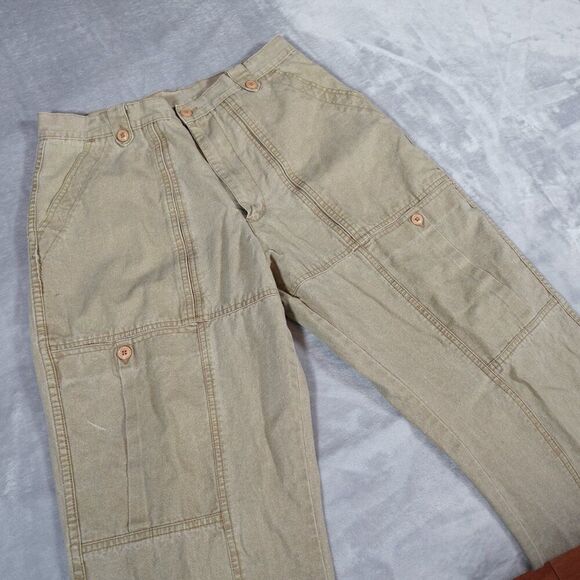 Vintage Trader Bay Baggy Pants Mens 32x28 (Estimated) Skater Style Khaki 90s - Picture 3 of 14
